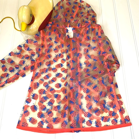 Cat & Jack Raincoat Clear Lady Bugs Zipper Front Size 12 Months - Picture 5 of 7